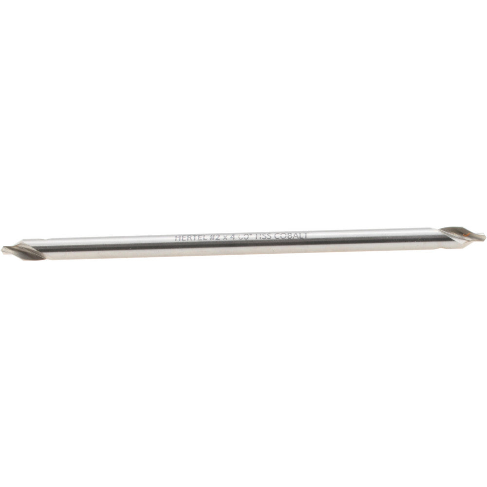 Hertel H-81186020400 Combination Drill & Countersink #2, 3/16" Body Dia, 118 deg, Cobalt