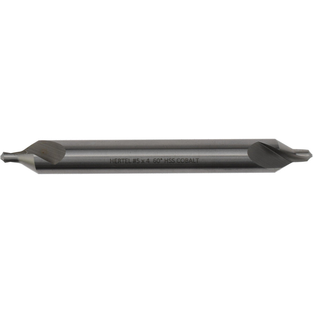 Hertel H-81186050400 Combination Drill & Countersink #5, 7/16" Body Dia, 118 deg, Cobalt