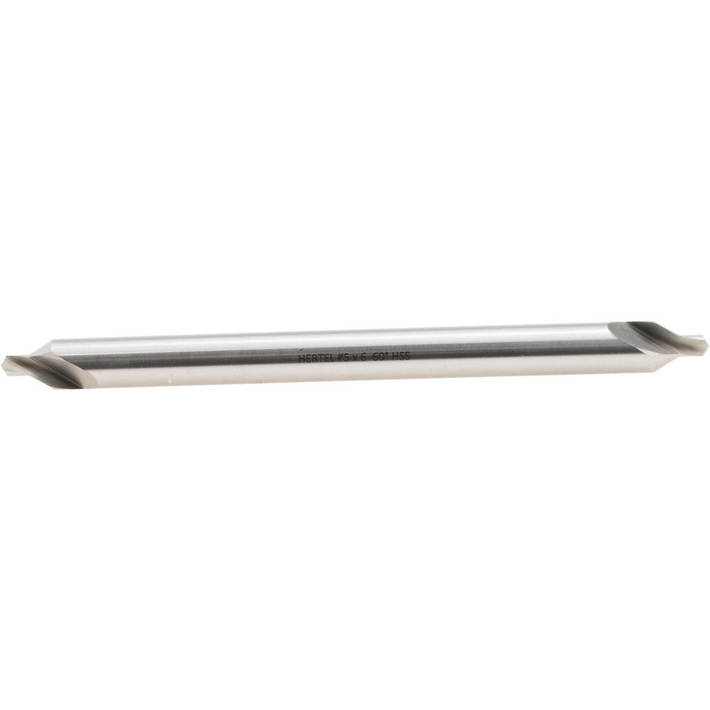 Hertel H-81185050600 Combination Drill & Countersink #5, 7/16" Body Dia, 118 deg, High-Speed Steel