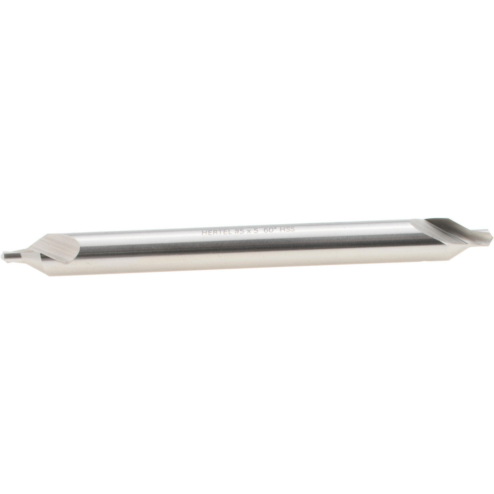 Hertel H-81185050500 Combination Drill & Countersink #5, 7/16" Body Dia, 118 deg, High-Speed Steel