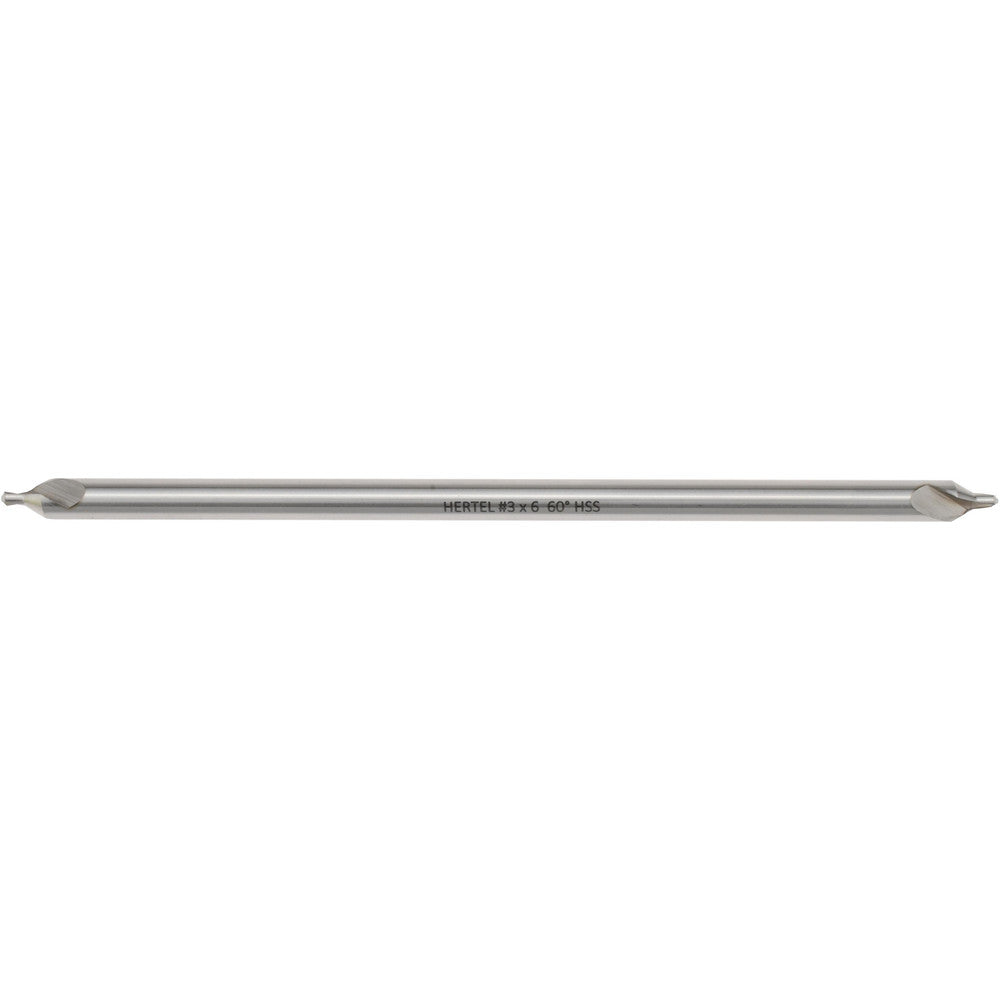 Hertel H-81185030600 Combination Drill & Countersink #3, 1/4" Body Dia, 118 deg, High-Speed Steel