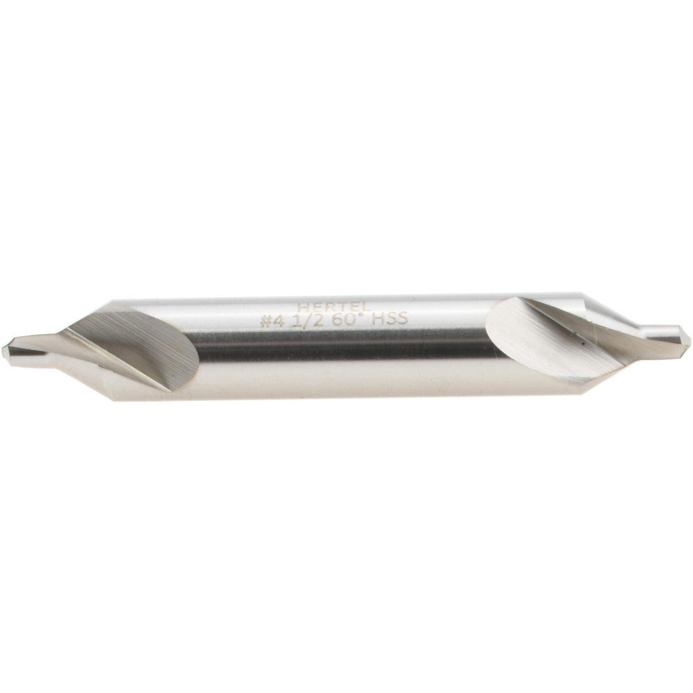 Hertel H-81115045000 Combination Drill & Countersink #4-1/2, 3/8" Body Dia, 118 deg, High-Speed Steel