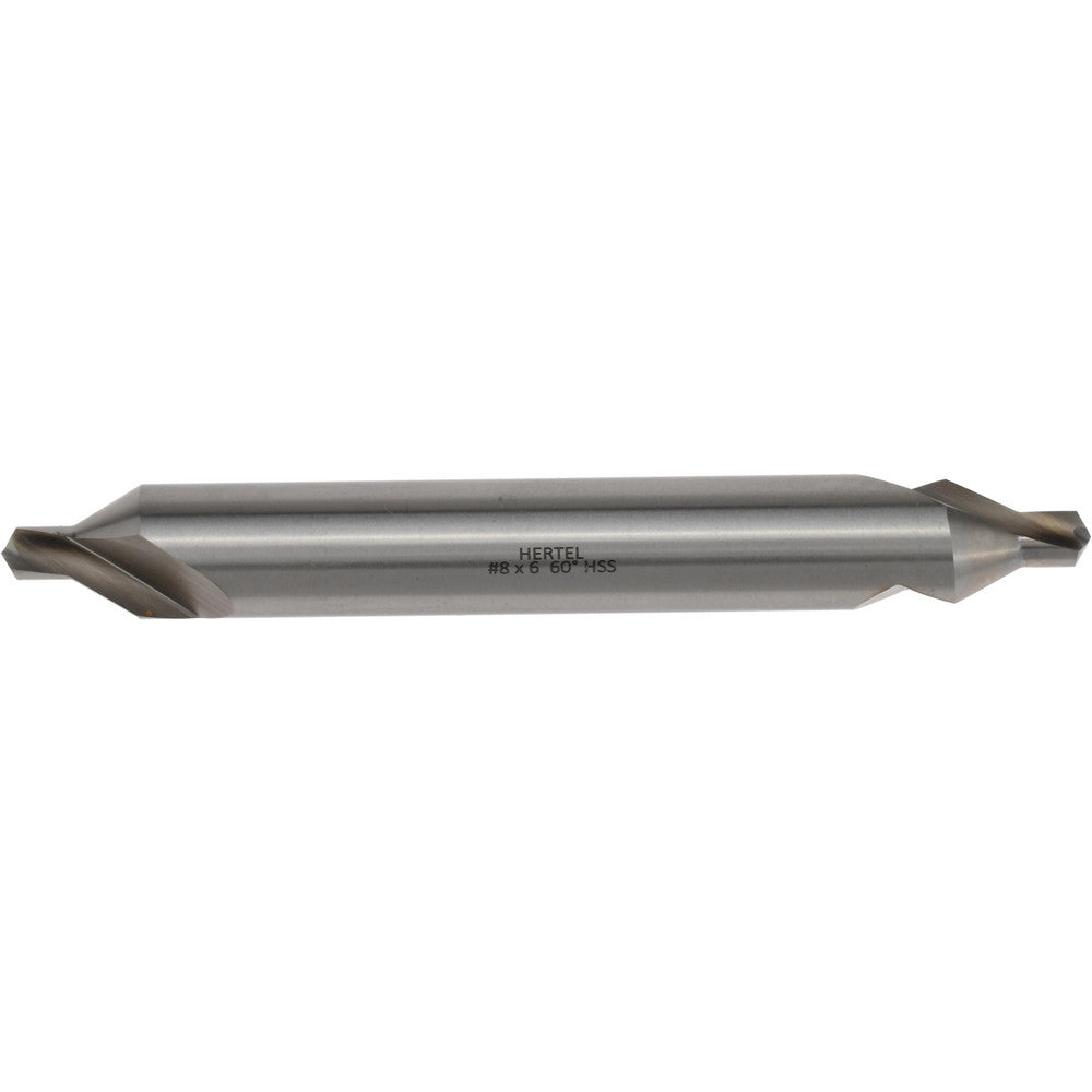 Hertel H-81185080600 Combination Drill & Countersink #8, 3/4" Body Dia, 118 deg, High-Speed Steel