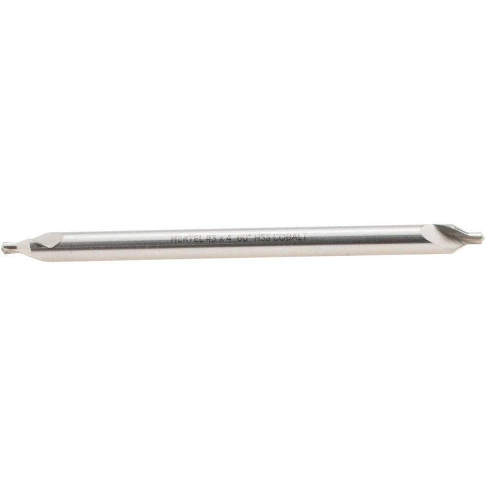 Hertel H-81186030400 Combination Drill & Countersink #3, 1/4" Body Dia, 118 deg, Cobalt