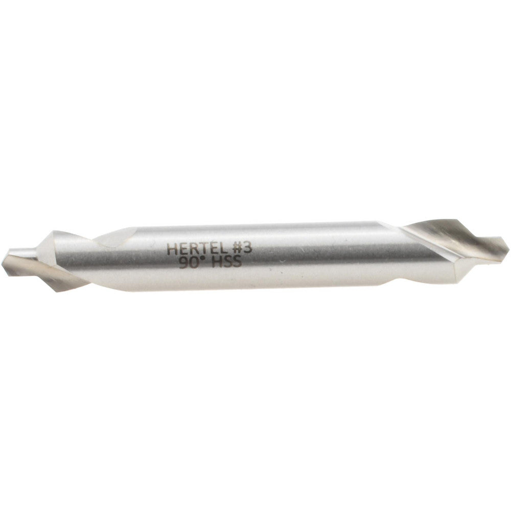 Hertel H-81155030000 Combination Drill & Countersink #3, 1/4" Body Dia, 118 deg, High-Speed Steel