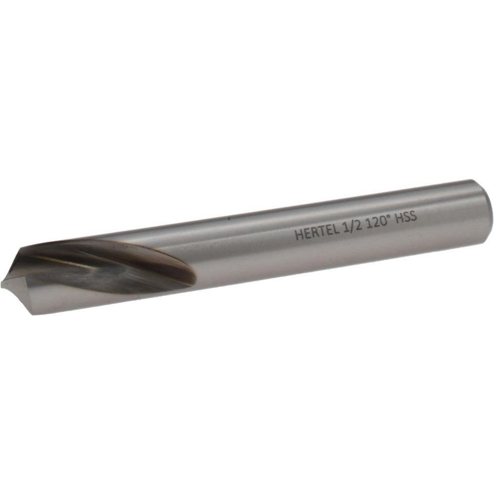 Hertel H-8119D127000 Spotting Drill 1/2" Dia, 120 deg, 3-3/4" OAL, High-Speed Steel