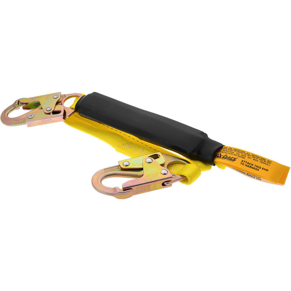 PRO-SAFE PS-SA-LN2 6' Long, 310 Lb Capacity, 1 Leg Locking Snap Hook Harness Shock Absorbing Lanyard