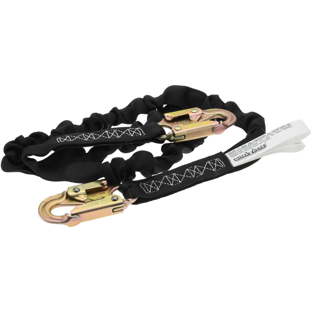 PRO-SAFE PS-SA-LN1 6' Long, 310 Lb Capacity, 1 Leg Locking Snap Hook Harness Shock Absorbing Lanyard