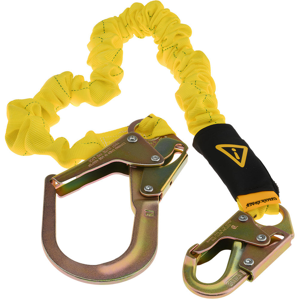 PRO-SAFE PS-SA-LN11 6' Long, 350 Lb Capacity, 1 Leg Locking Snap Hook Harness Shock Absorbing Lanyard