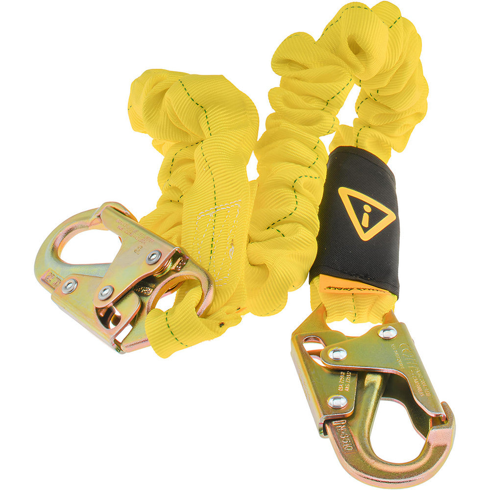 PRO-SAFE PS-SA-LN5 6' Long, 350 Lb Capacity, 1 Leg Locking Snap Hook Harness Shock Absorbing Lanyard