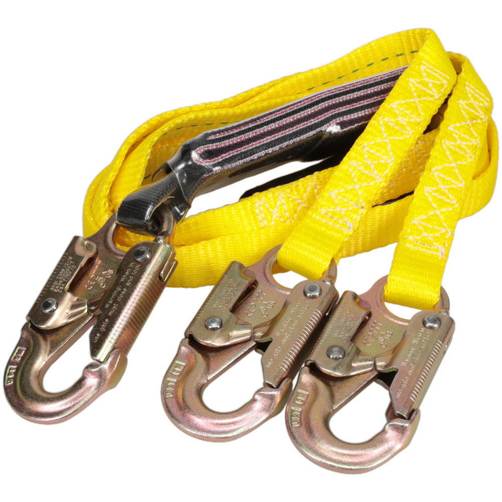 PRO-SAFE PS-SA-LN10 Shock Absorbing Tie Off Lanyard 6' Long, 350 Lb Capacity, 2 Leg Locking Snap Hook Harness