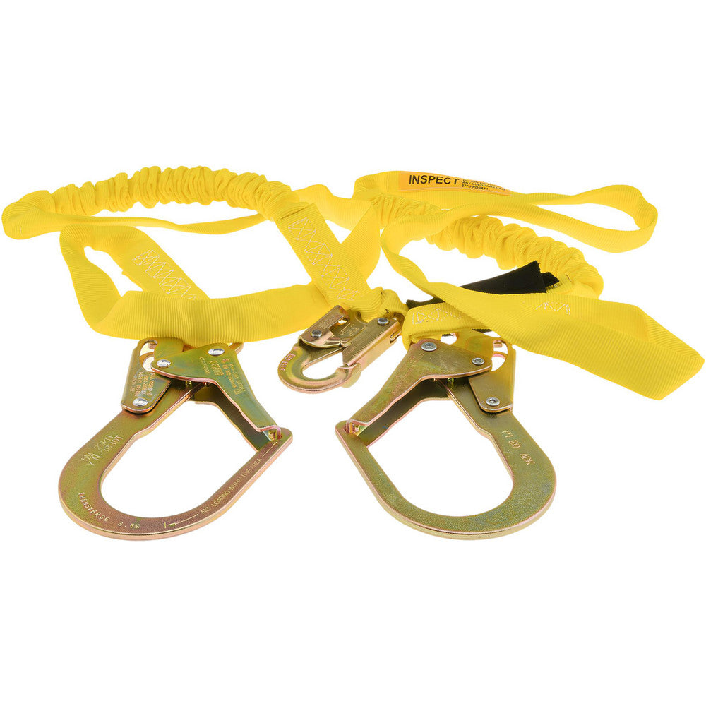 PRO-SAFE PS-SA-LN17 6' Long, 350 Lb Capacity, 2 Leg Locking Snap Hook Harness Shock Absorbing Lanyard