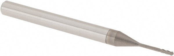 Accupro 62917554 Ball End Mill 0.0312" Dia, 0.0937" LOC, 4 Flute, Solid Carbide