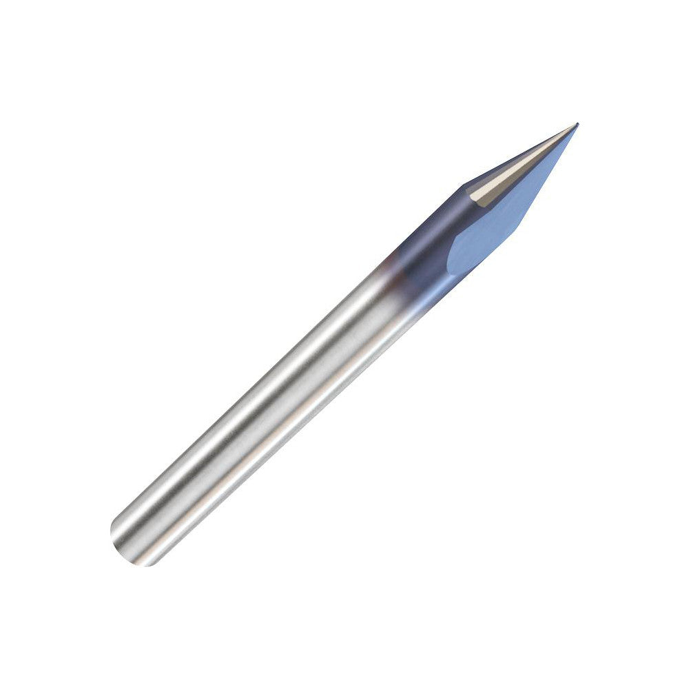 Harvey Tool 18720-C3 Chamfer Mill 1/8" Dia, 1/8" Shank Dia, 40 deg, 2 Flute, Solid Carbide, Single End