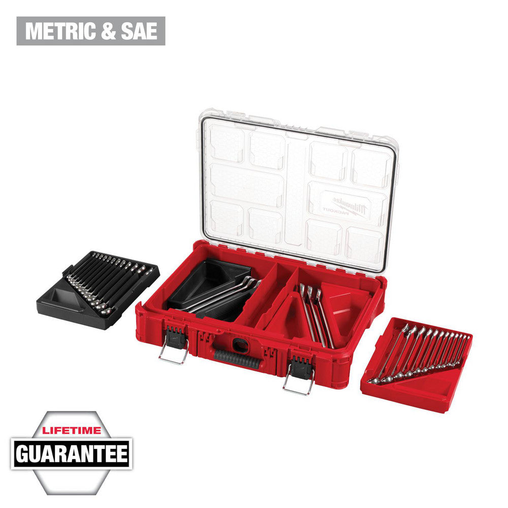 Milwaukee Tool 48-22-9485 Combination Wrench Set 30 Pc, 1/4 in - 1 in 8 mm - 22 mm Wrench, Inch & Metric