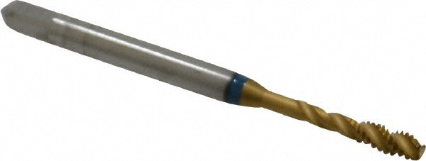 Guhring 9039100028450 Spiral Flute Tap #4-40, UNC, 3 Flute, Modified Bottoming, 2B Class of Fit, Powdered Metal, TiN Finish