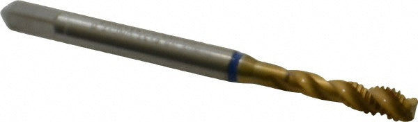 Guhring 9039100041660 Spiral Flute Tap #8-32, UNC, 3 Flute, Modified Bottoming, 2B Class of Fit, Powdered Metal, TiN Finish