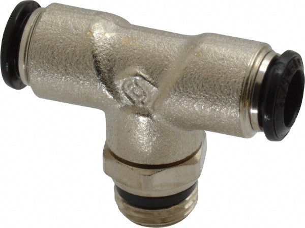 Aignep USA 50210N-8-1/4 Push-to-Connect Tube x Universal Thread Fitting Swivel Branch Tee, Universal, 8.00 mm OD