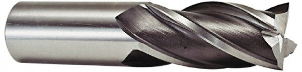 Hertel E2041064 Square End Mill 1'' Dia, 6'' LOC, 1'' Shank Dia, 8-1/2'' OAL, 4 Flutes, Cobalt