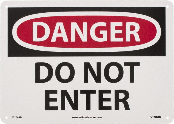 AccuformNMC D104AB Sign Rectangle, "Danger - Do Not Enter"