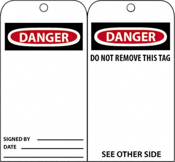 AccuformNMC RPT30 Accident Prevention Tag Rectangle, Unrippable Vinyl