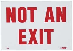 AccuformNMC MSCGL15P Security & Admittance Sign Rectangle, "NOT AN EXIT"