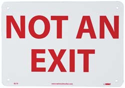 AccuformNMC MSCGL15R Security & Admittance Sign Rectangle, "NOT AN EXIT"