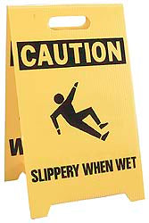 AccuformNMC FS1 Caution - Wet Floor, Caution - Slippery When Wet, 12" Wide x 19" High, Plastic Floor Sign