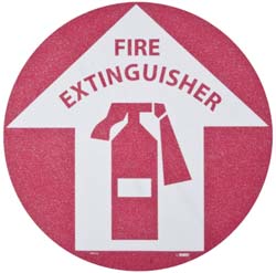 AccuformNMC WFS10 Fire Adhesive Backed Floor Sign Round, Vinyl, ''Fire Extinguisher''