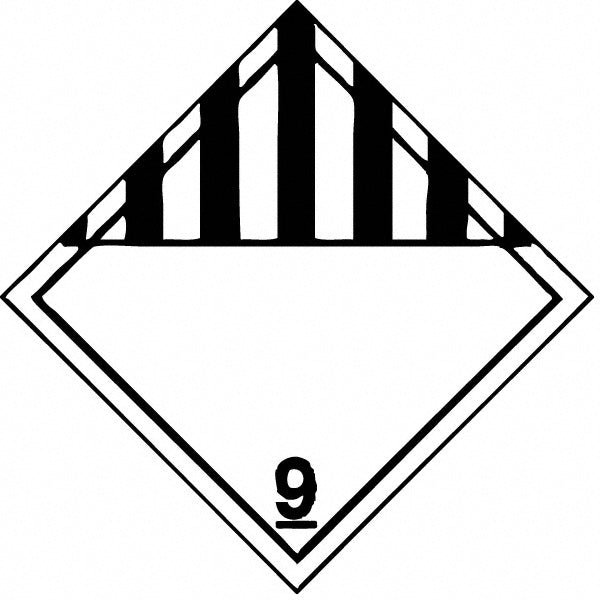 AccuformNMC DL50P DOT - Shipping & Vehicle - 9, 10-3/4" Wide x 10-3/4" High, Pressure-Sensitive Vinyl Placard