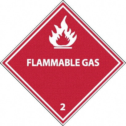 AccuformNMC DL2AL Flammable Gas DOT Shipping Label