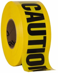 AccuformNMC PT44 1,000' Long x 3" Wide Roll, Polyethylene, Black & Yellow Barricade Tape