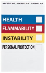AccuformNMC HM25 Chemical & Hazardous Material Sign Rectangle, "HEALTH FLAMMABILITY INSTABILITY PERSONAL PROTECTION"