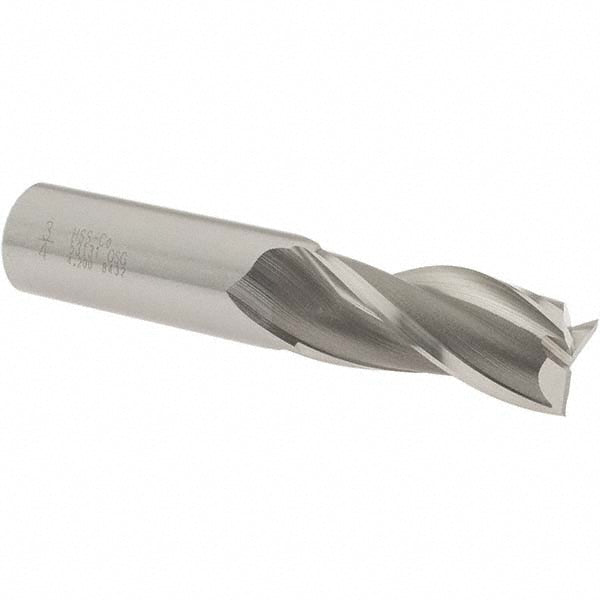OSG 5313100 Square End Mill 3/4'' Dia, 1-5/8'' LOC, 3/4'' Shank Dia, 3-7/8'' OAL, 3 Flutes, Cobalt