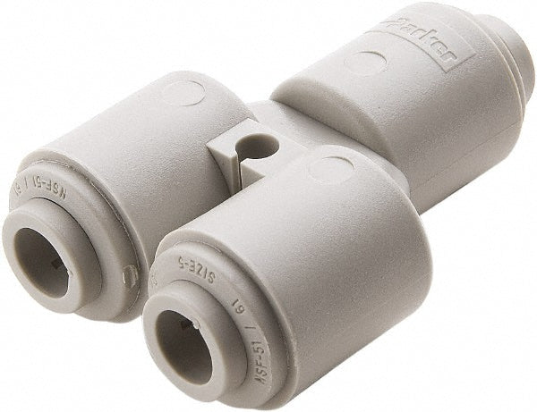 Parker A6WY4-MG Push-To-Connect Tube to Tube Tube Fitting Union Y, 3/8 x 1/4" OD