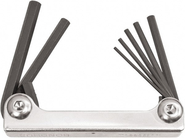 Bondhus 14592 7 Piece Fold-Up Ball End Hex Key Set