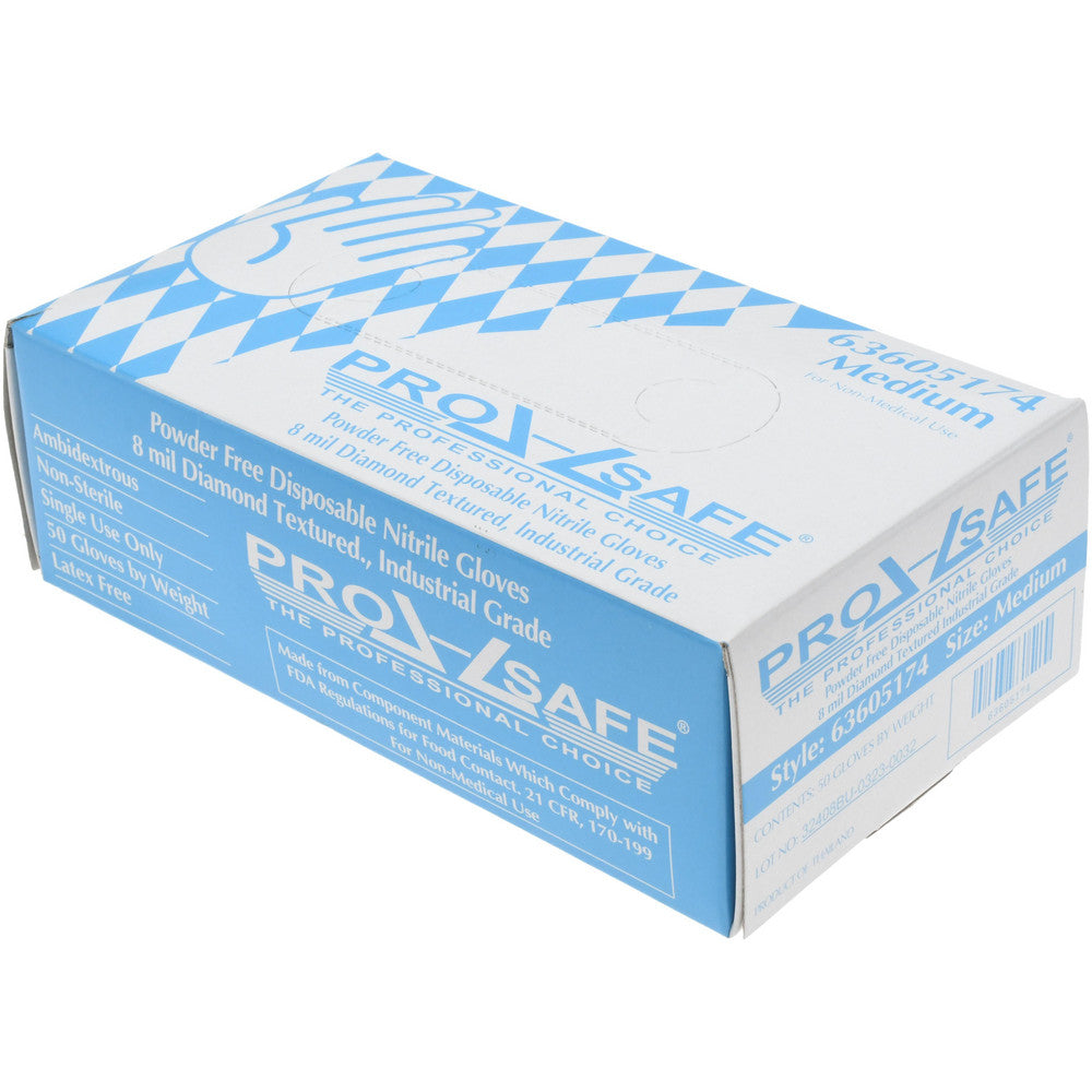 PRO-SAFE GL6BLD-8PFM Disposable Glove Size Medium, 8.0 mil, Nitrile, General Purpose Grade, Powder-Free