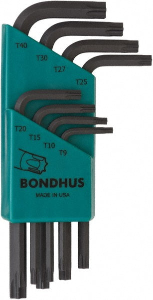 Bondhus 31734 Torx Key Set 8 Pc, L-Handle, T9 to T40