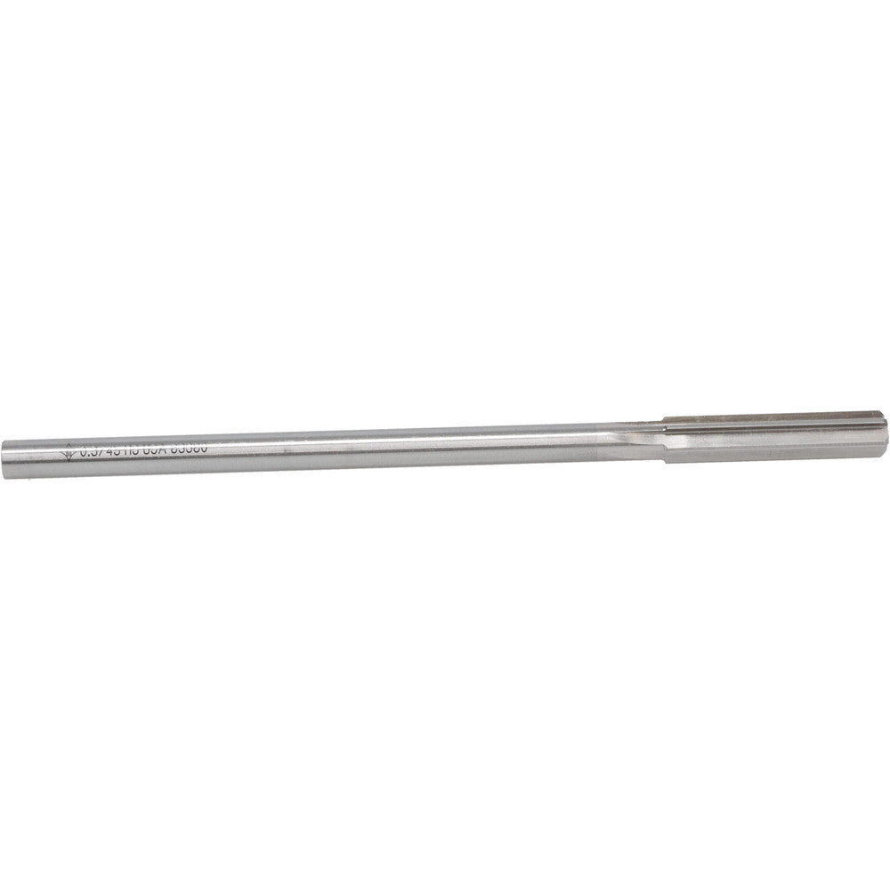 Cleveland C25806 Chucking Reamer 0.3745" Dia, 7" OAL, 1-3/4" Flute Length, Straight Flute, Straight-Cylindrical Shank, HSS