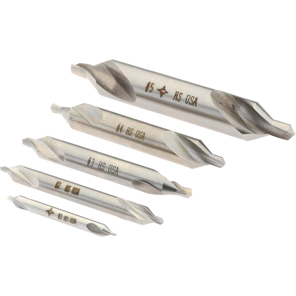 Cleveland C00944 5 Pc #1 to #5 High Speed Steel Combo Drill & Countersink Set