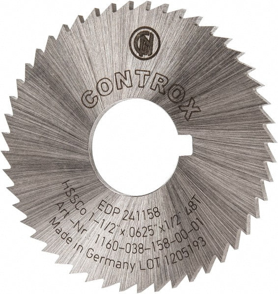 Controx 11600381580001 Slitting & Slotting Saw 1-1/2" Dia, 1/16" Thick, 48 Teeth, Cobalt