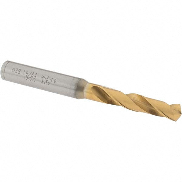 OSG 10296905 Screw Machine Length Drill Bit 19/64" (0.2969) Dia, 130 deg, Cobalt