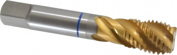 Guhring 9039100222250 Spiral Flute Tap 7/8-9, UNC, 4 Flute, Modified Bottoming, 2B Class of Fit, Powdered Metal, TiN Finish