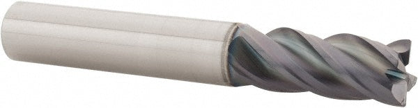 Kyocera SGS Precision Tools 36725 Corner Radius End Mill 3/8" Dia, 7/8" LOC, 0.015" Radius, 4 Flutes, Solid Carbide
