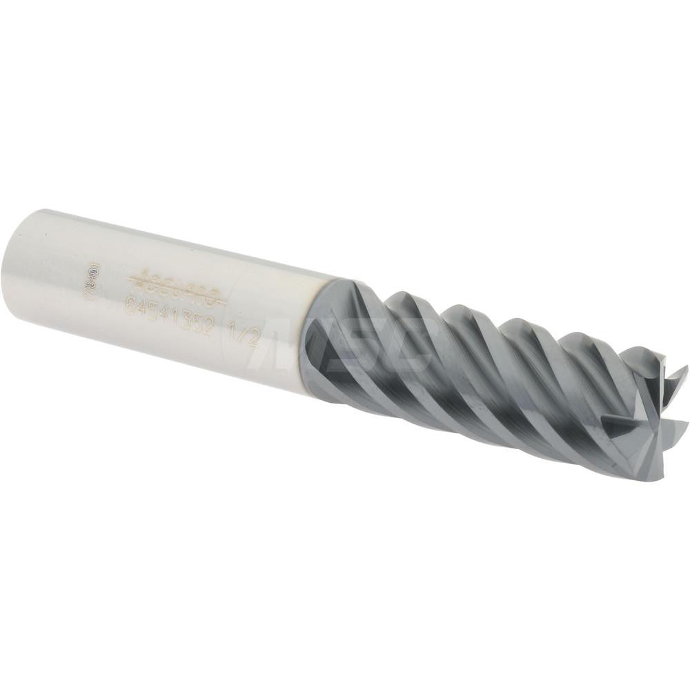Accupro 64541352 Square End Mill 1/2'' Dia, 1-1/4'' LOC, 1/2'' Shank Dia, 3'' OAL, 6 Flutes, Solid Carbide