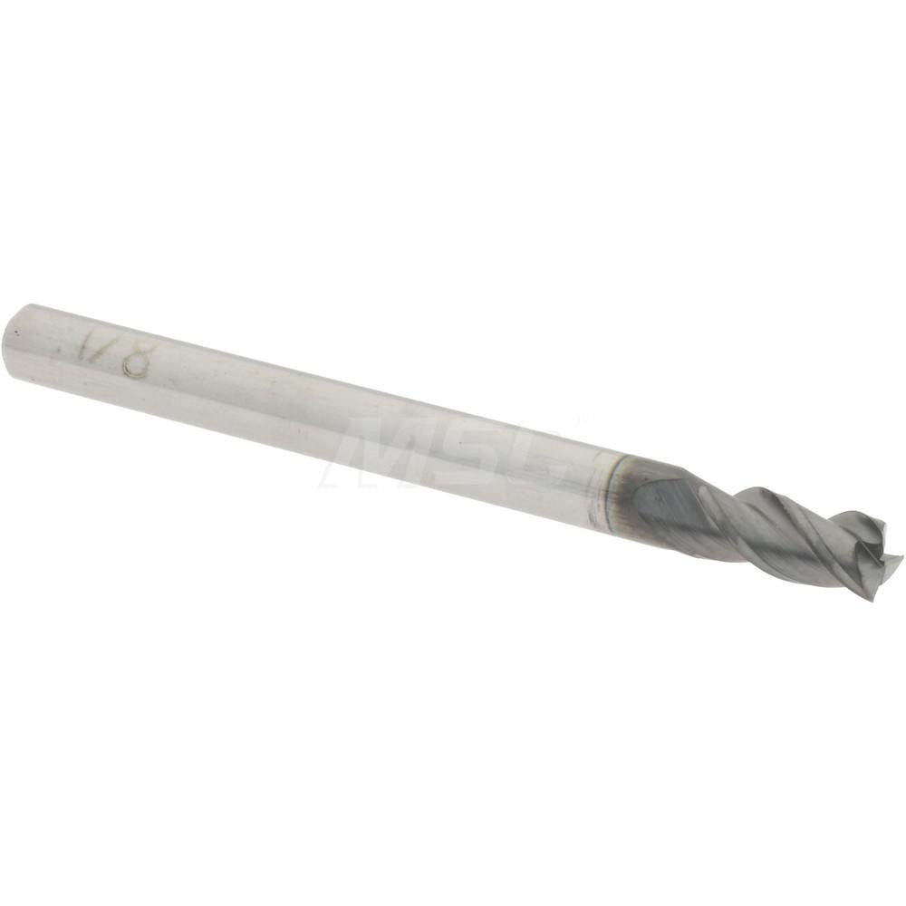 Accupro 64541873 Square End Mill 1/8'' Dia, 1/4'' LOC, 1/8'' Shank Dia, 1-1/2'' OAL, 3 Flutes, Solid Carbide
