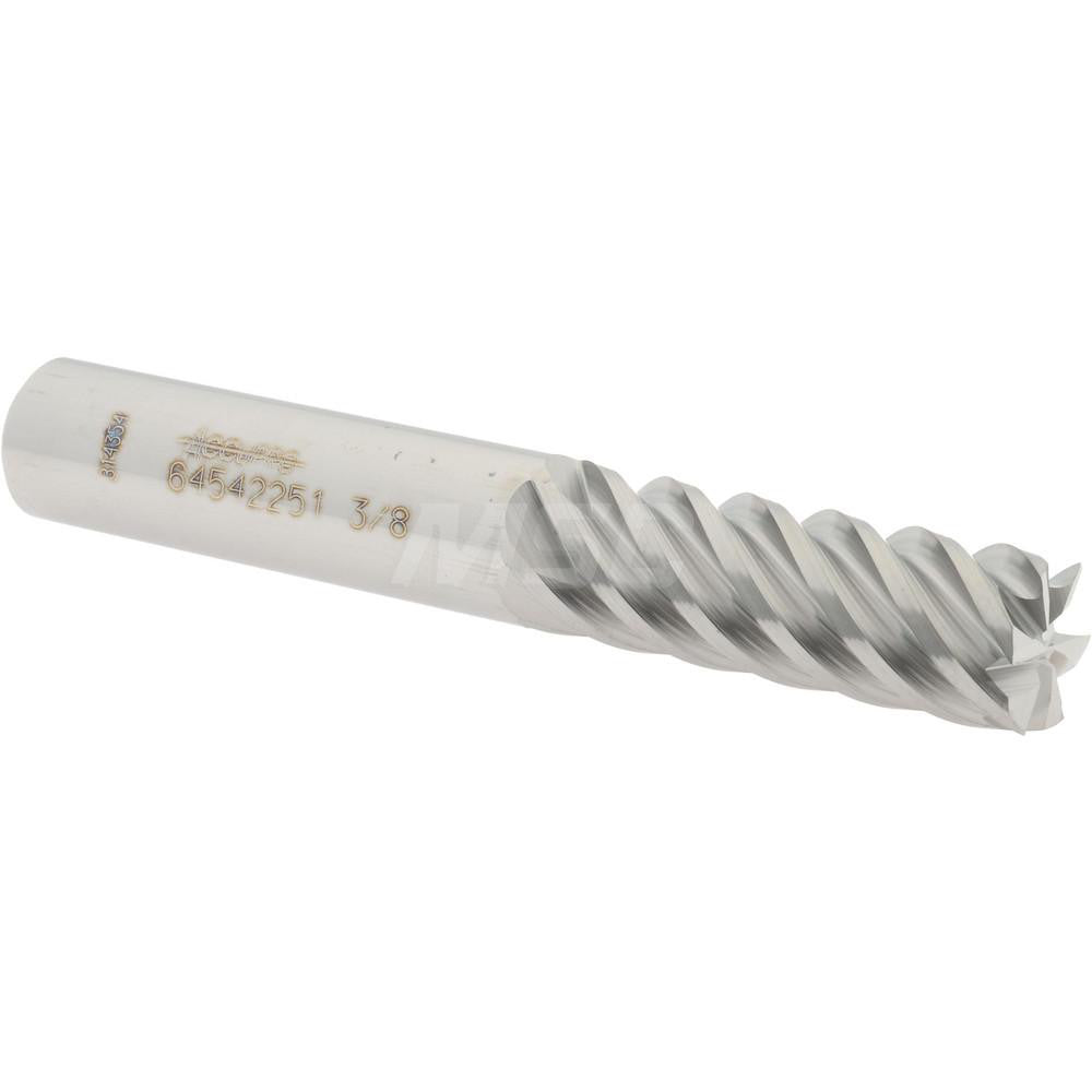 Accupro 64542251 Square End Mill 3/8'' Dia, 1'' LOC, 3/8'' Shank Dia, 2-1/2'' OAL, 6 Flutes, Solid Carbide