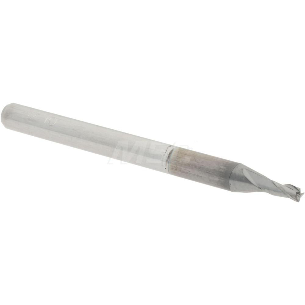 Accupro 64542541 Square End Mill 1/16'' Dia, 1/8'' LOC, 1/8'' Shank Dia, 1-1/2'' OAL, 3 Flutes, Solid Carbide