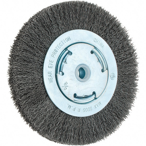 Weiler 93268 Wheel Brush 6" Wheel Dia, 1-1/8" Face Width, 0.0140" Wire Dia, Crimped