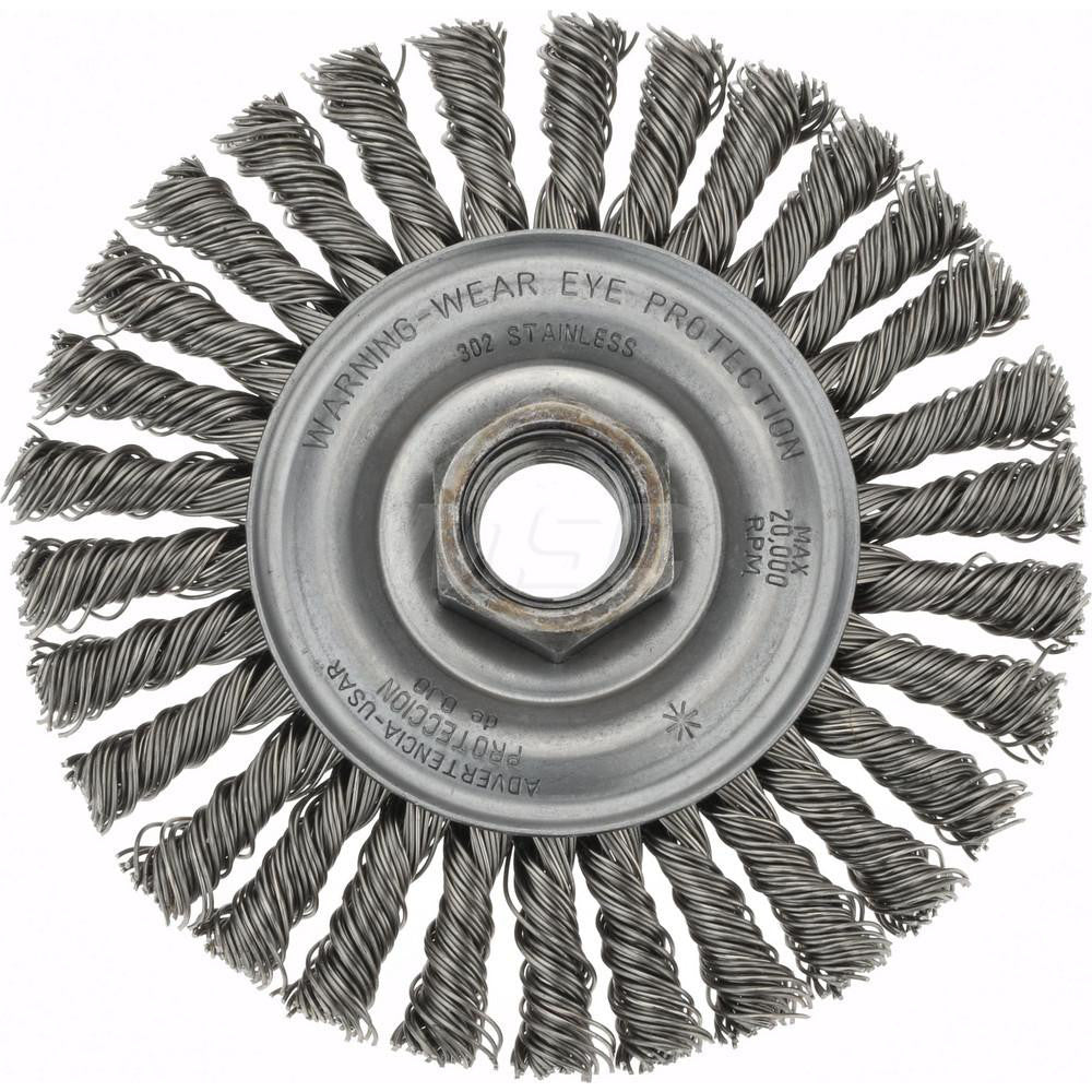 Weiler 90716 Wheel Brush 4" Wheel Dia, 3/16" Face Width, 0.0200" Wire Dia, Stringer Bead